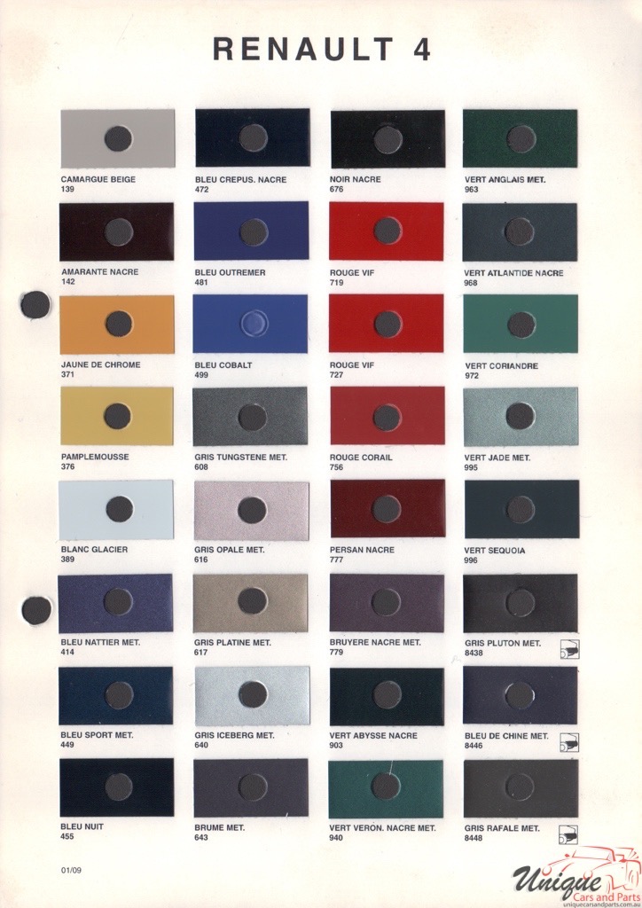 1995-2002 Renault Paint Charts Octoral 4